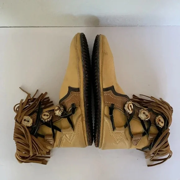 Vintage 70s OOAK Handmade Bald Mountain Moccasins Ankle Boot Renn Faire Festival - Picture 2 of 15